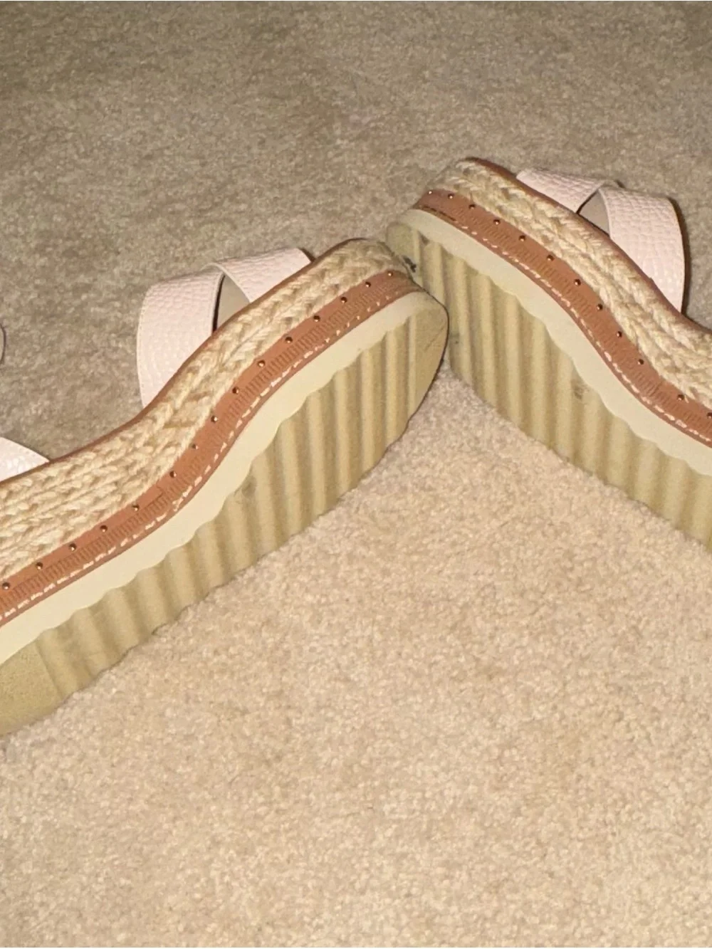 Vince Camuto Pink Croc-Embossed Wedge Sandals - Picture 4 of 5